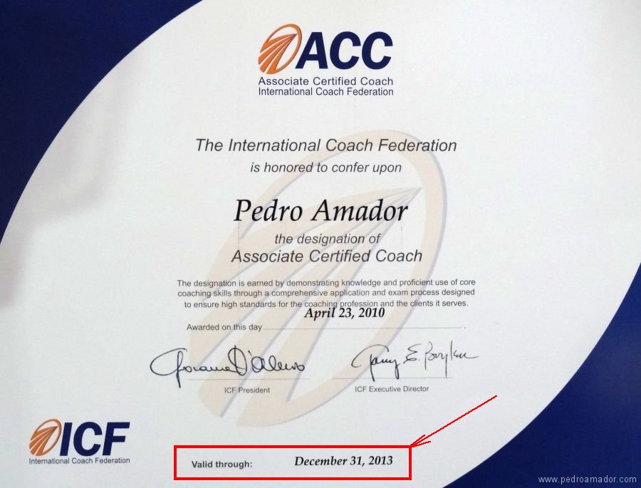 Diploma ACC Pedro Amador - ICF