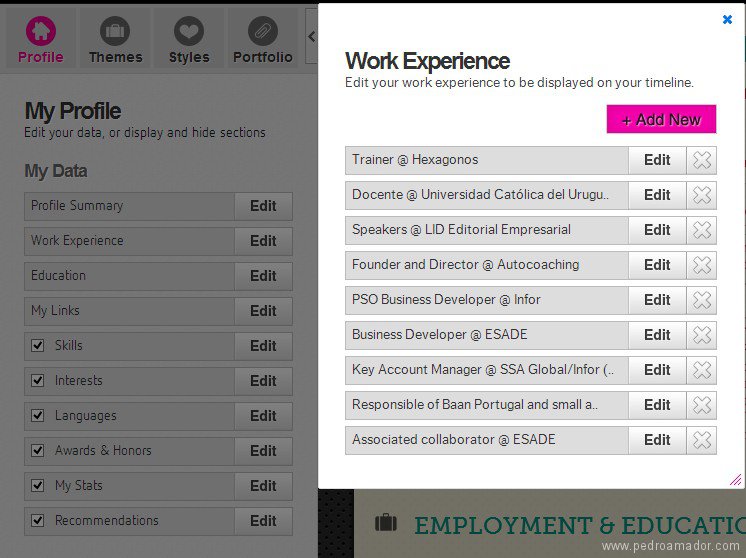 Experiencia - Como hacer un curriculum moderno Likedin