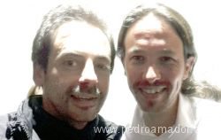 Con Pablo Iglesias en Uruguay