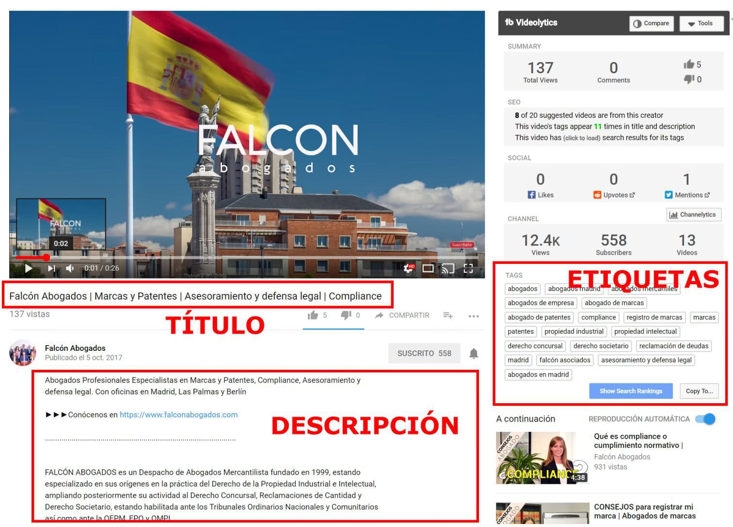 Como etiquetar un video correctamente en YouTube - Caso Práctico