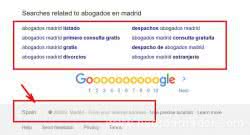 Palabras clave sugeridas por Google al buscar