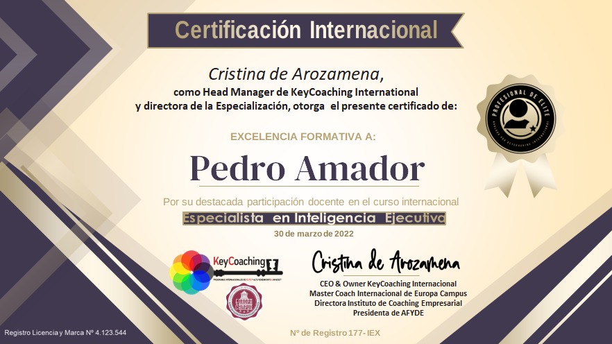 Certificación Pedro Amador Formador