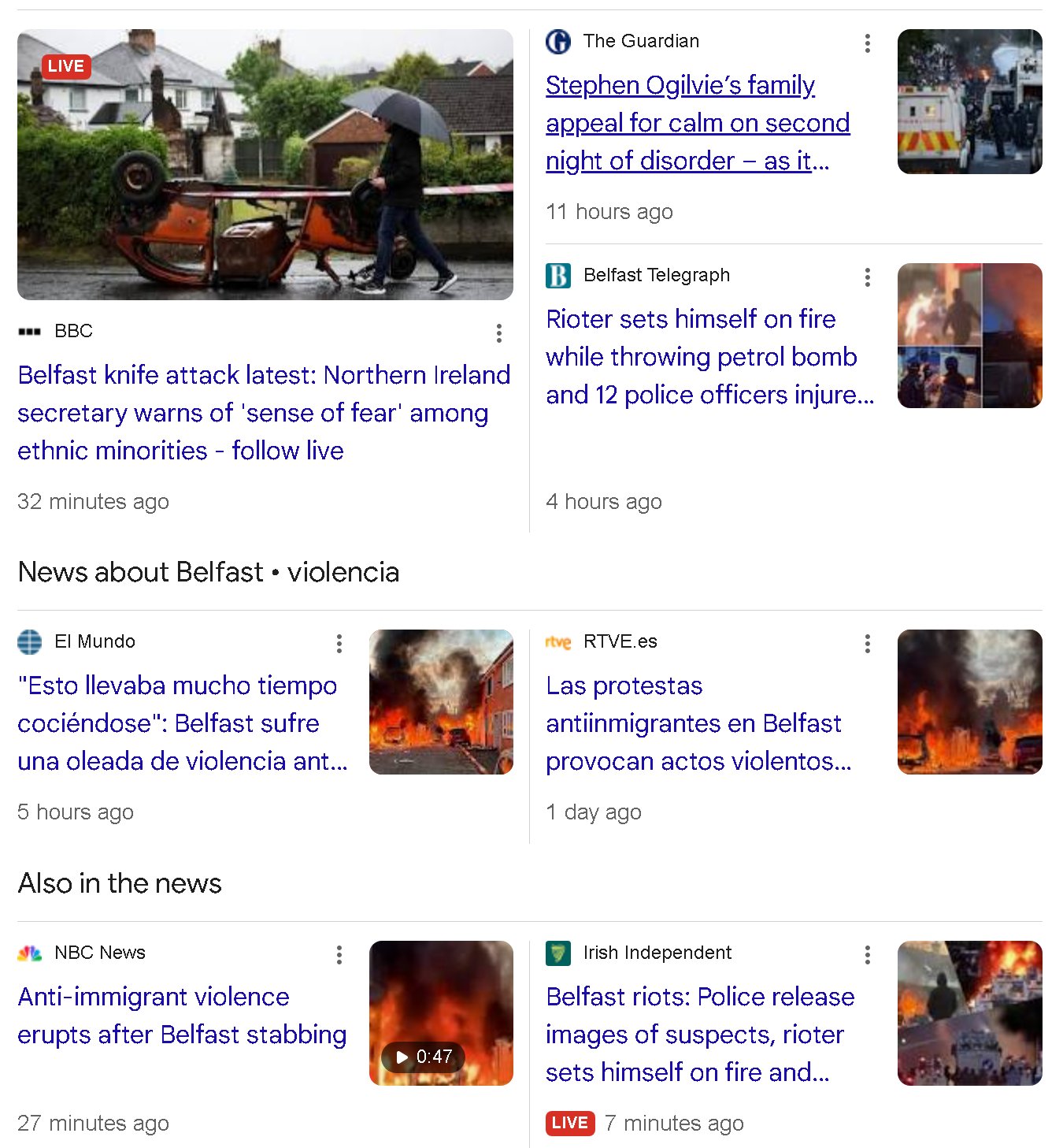Noticias sobre Belfast tras el vídeo viral de 54 segundos